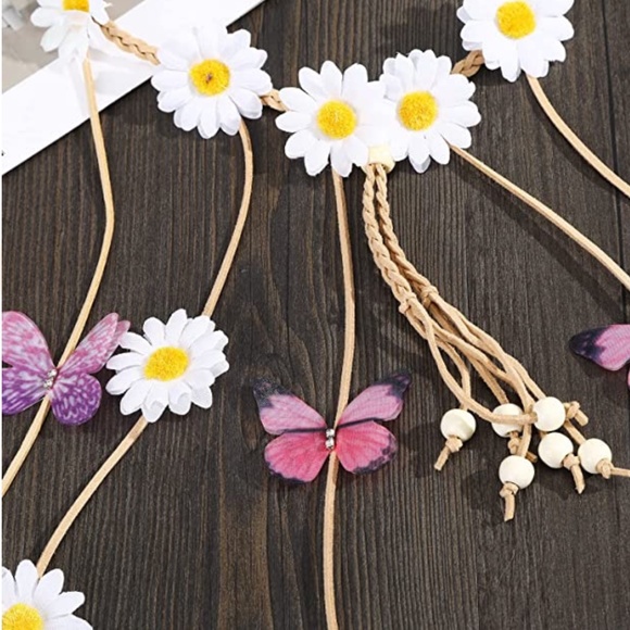 Sunflower Headband Women Hippie Headwear -AWAYTR Bohomia Feather Rope Crown Head